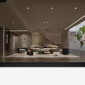 Modern Home Bar Interior With Decorative Ceiling Lighting Wine Rack And Bar Stools