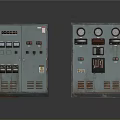 Vintage Electrical Control Panels With Meters Switches And Buttons Side By Side