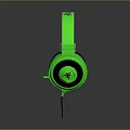 Vibrant Green Over Ear Wired Headphones Modern Electronic Audio Accessory Device 3d model