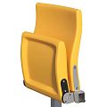 Yellow Public Seats With Metal Frames For Stadium Theater Venues And Row Design