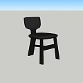 Modern Black Single Chair With Wooden Frame And Leather Seat For Home Decor