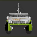 Fast Ferry Water Transport With Modern Design Green Orange White Colors For Tourist Travel