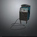 Blue Portable Welding Machine With Control Panel Wheels And Power Cable 3d model