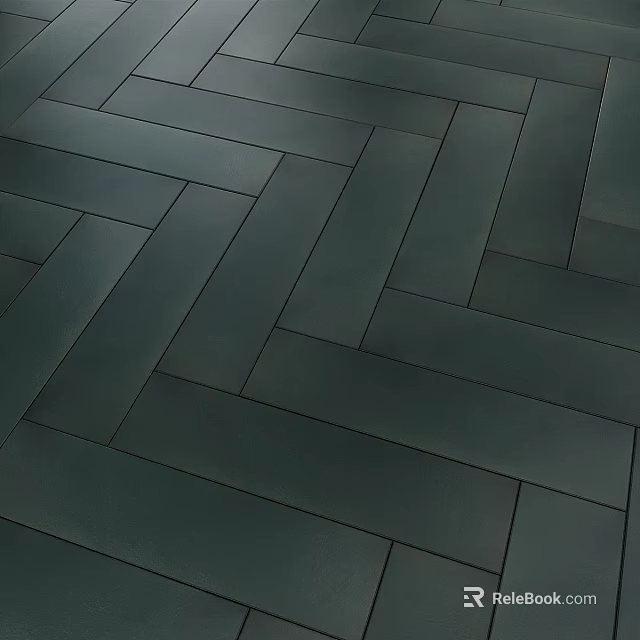 Dark Long Strip Floor Components With Interlocking Pattern And Matte Surface 3d model 