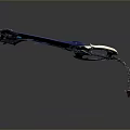Ornate Fantasy Sword With Blue Red Details Metallic Structure And Chain