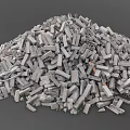 Large Pile Of Gray Broken Concrete Rubble With Various Sizes And Shapes