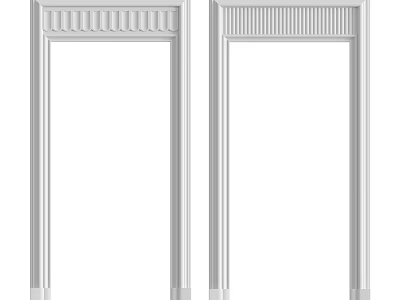 White Door Frames With Decorative Top For Interior Decoration Simple Design 3d model