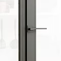 Casement Windows With Various Designs Wooden Frames And Black Metal Glass Panels