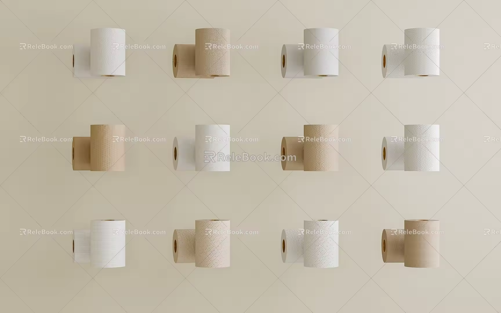 Tissue paper roll paper 3d model