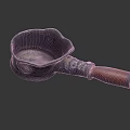 Vintage Metal Kitchen Strainer With Carved Wooden Handle For Household Use