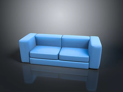 Modern Blue Sofa Design With Comfortable Seats And Sleek Armrests 3d model