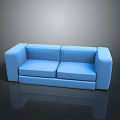 Modern Blue Sofa Design With Comfortable Seats And Sleek Armrests 3d model