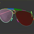 Classic Aviator Sunglasses With Gold Frame Green Lenses And Orange Temple