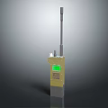 Yellow Electronic Doorbell With Green Display And Antenna For Home Security