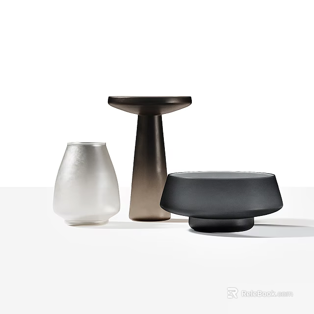 Elegant Ceramic and Glass Flower Vases with Modern Design for Home Decoration 3d model 
