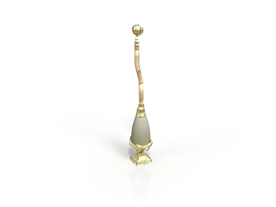 Elegant Golden And Gray Household Decorative Item With Slender Pole Top Ball Decorative Patterns 3d model