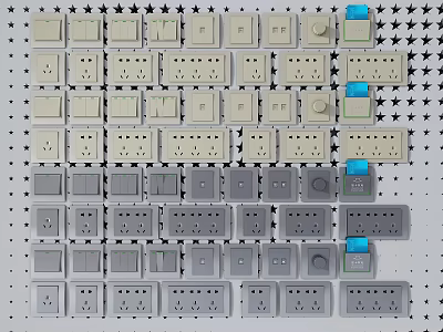 Modern socket switch socket 3d model