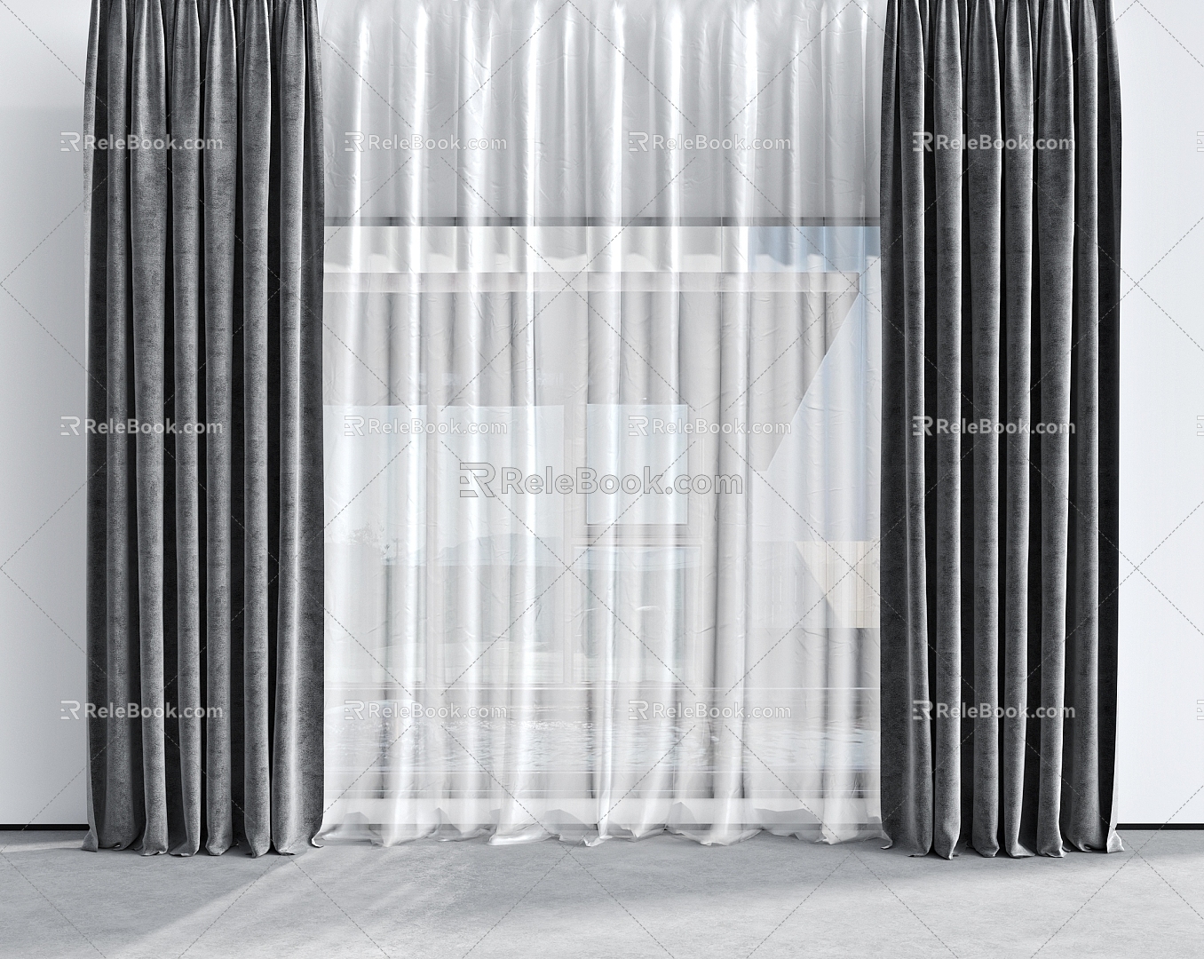 Modern Curtains 3d model