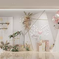 High End Wedding Photography Showcase Window With Bride Groom And Wedding Attire