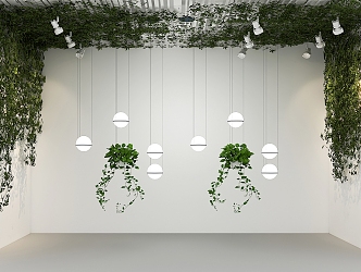 Modern plant wall plant modeling 3d model