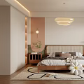 Kids Room Interior With Cozy Bed Plush Pillows Wooden Nightstands Decorative Rug And Soft Lighting