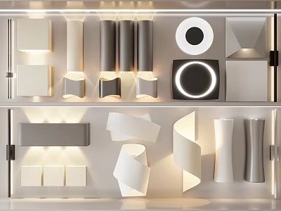 Modern Wall Lamps Collection With Various Designs And Contemporary Home Decor Styles 3d model