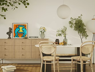 Log style home restaurant antique dining table and chair dining table and chair for more than four people dining table and chair sideboard cabinet decorative cabinet sideboard restaurant decoration combination c 3d model