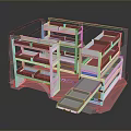 Iron frame large iron frame iron frame house factory industrial iron frame iron ladder rigid ladder work frame rigid scaffold 3d model