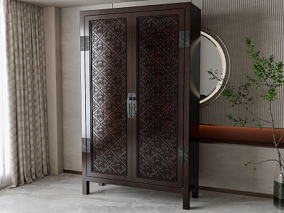 Solid wood wardrobe model