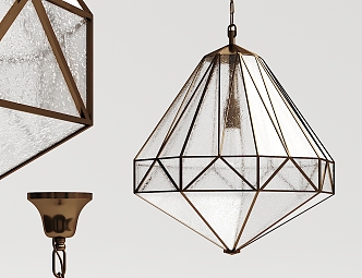 glass geometric chandelier 3d model