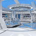 modern command room spacecraft command room 3d model