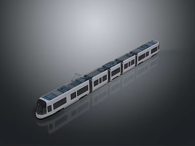 Modern Train With Sleek Design And Multiple Cars 3d model