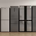 Modern Refrigerators and Freezers with Different Styles and Colors Arranged in Interior
