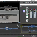 Two Modern Tactical Rifles with Scope Magazine and Durable Metal Structure