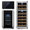 Kitfort Modern Wine Cooler With Digital Display And LED Lighting For Bottle Storage