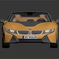 Orange Convertible Sports Car With Sleek Design Open Top And Shiny Wheels