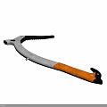 Durable Hardware Tool With Orange Handle And Serrated Blade For Cutting Tasks 3d model