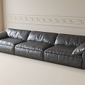 Leather Multiplayer Sofa Elephant Ears Sofa 3d model