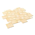 Beige and Light Beige Square Wall Tiles in Interlaced Checkerboard Pattern Design