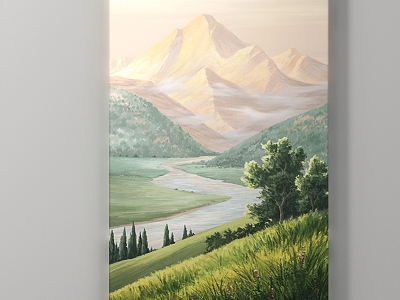 modern landscape painting decorative painting 3d model