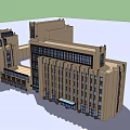 Classic Modern Office Building Exterior With Glass Windows And Symmetrical Facade Design