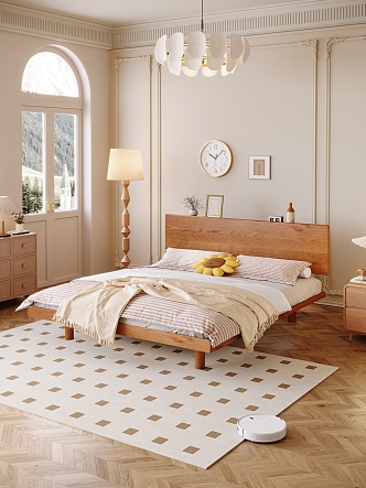 Cream Bedroom French Style 3d model