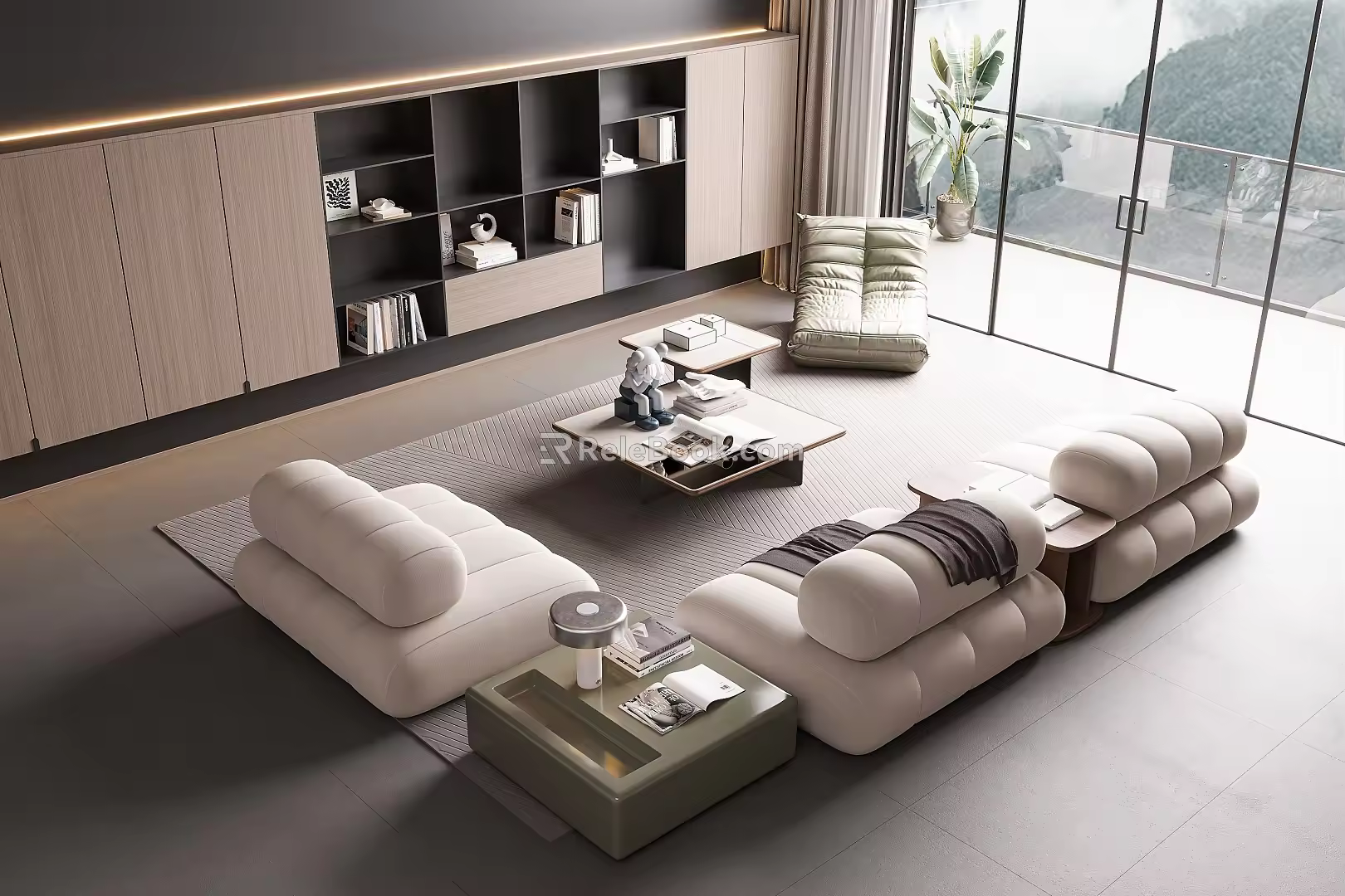 Modern sofa coffee table combination 3d model