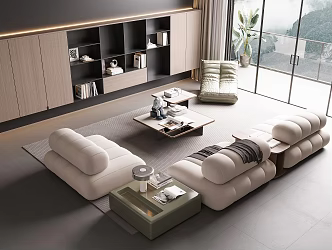 Modern sofa coffee table combination 3d model