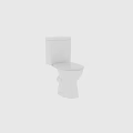 Modern White Ceramic Toilet With Two Piece Design And Sleek Seat