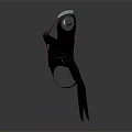 Black Bodysuit with White Shirt Collar and Red Tie Modern Fashion Style