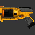 Modern Yellow Gray Toy Weapon Featuring Orange Components And Ergonomic Grip Structure 3d model