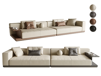 Modern Multi-person Sofa Combination Sofa Leather Art Sofa Three-seat Sofa Module Sofa model