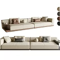 Modern Multi-person Sofa Combination Sofa Leather Art Sofa Three-seat Sofa Module Sofa 3d model