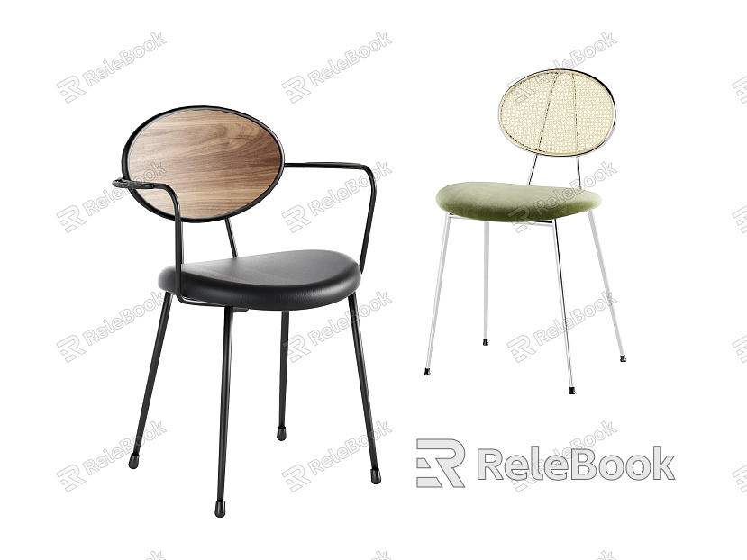 Seat combination simple light dining chair metal tripod model